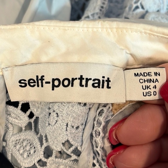 Self-Portrait flower lace tie top UK4/US0 - Picture 5 of 6